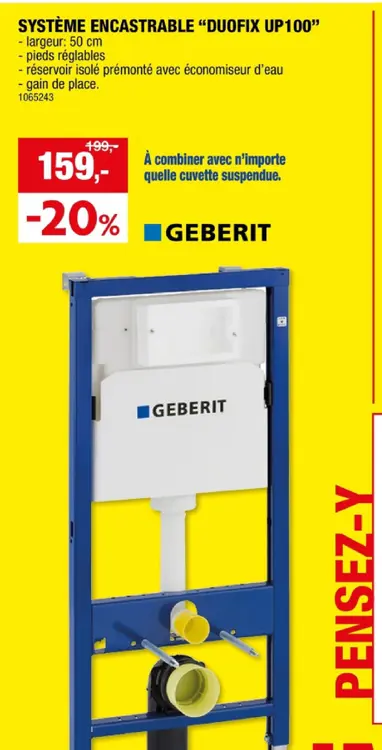 Offre: Système encastrable "duofix up100"
