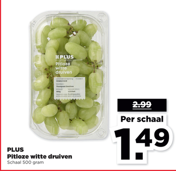Aanbieding: PLUS Pitloze witte druiven