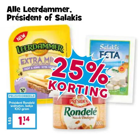 Aanbieding: Leerdammer, Président or Salakis