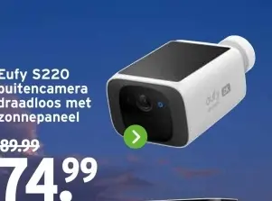 Aanbieding: Eufy S220 buitencamera draadloos met zonnepan
