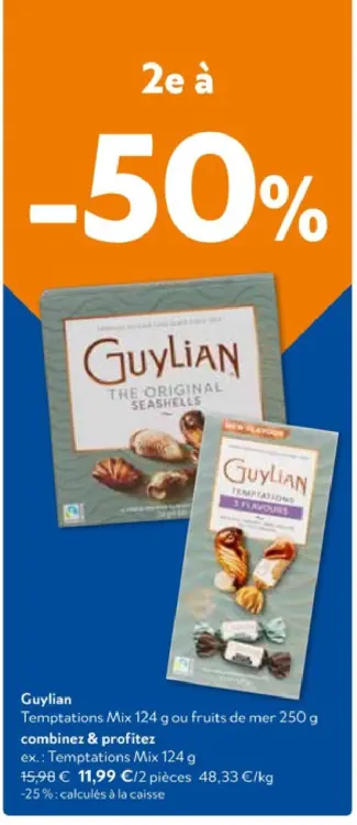 Offre: Guylian Temptations Mix ou fruits de mer