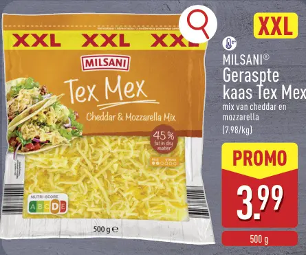 Promotie: Geraspte kaas Tex Mex