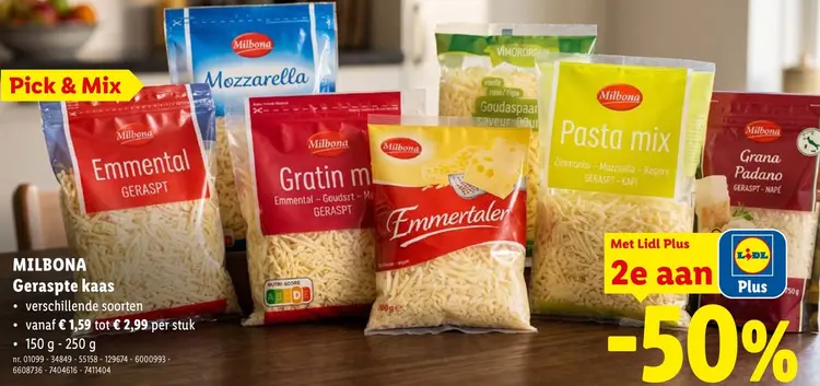 Promotie: Geraspte kaas