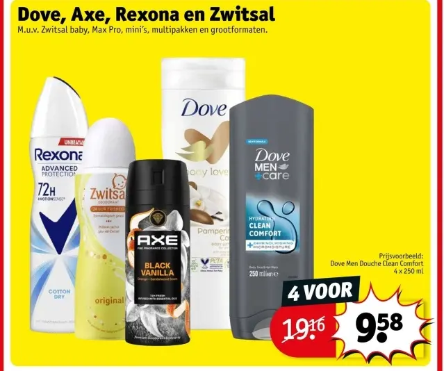 Aanbieding: Dove, Axe, Rexona en Zwitsal