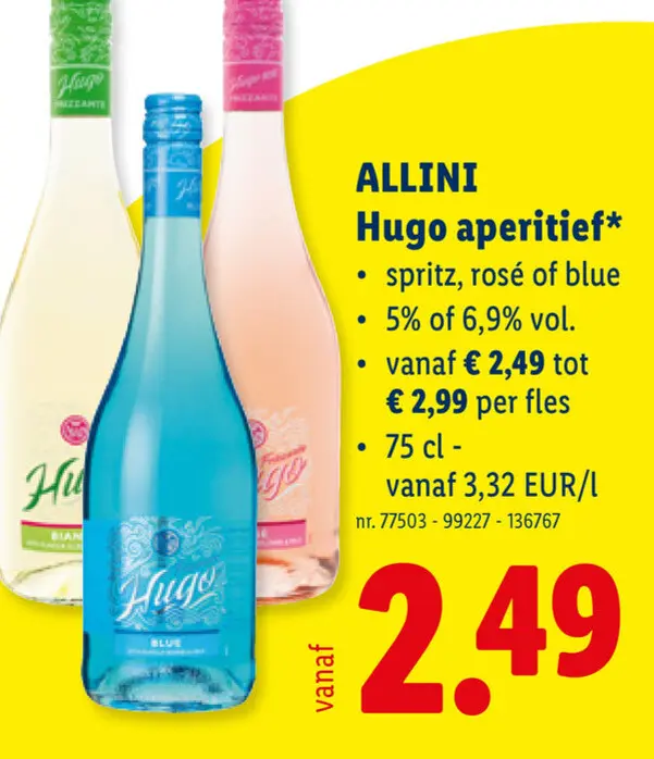 Promotie: Hugo aperitief