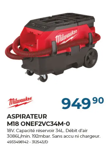 Offre: Aspirateur m18 onef2vc34m-0