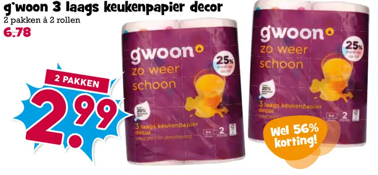 Aanbieding: 3 laags keukenpapier decor