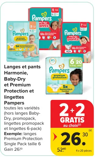 Offre: Langes et pants Harmonie, Baby-Dry 