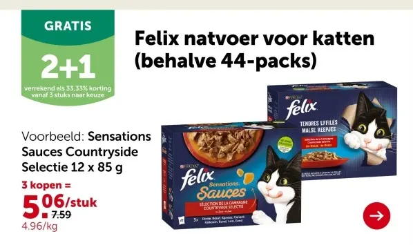 Promotie: natvoer voor katten (behalve 44-packs)