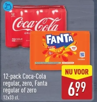 Aanbieding: Coca-Cola regular, zero, Fanta regular of zer