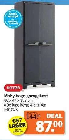 Aanbieding: Moby hoge garagekast