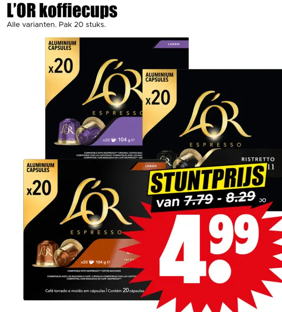 Aanbieding: L'OR koffiecups