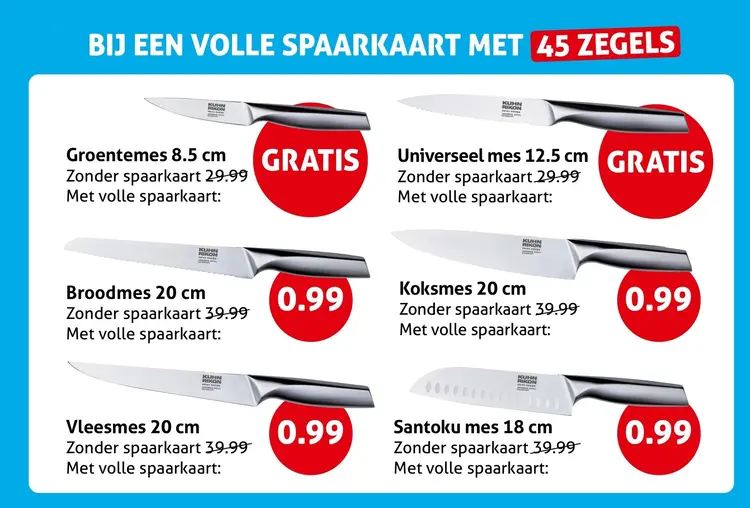 Aanbieding: Diverse messen met korting bij een volle spaarkaart 