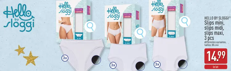 Offre: Slips mini, slips midi, slips maxi