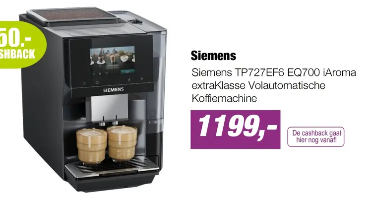 Aanbieding: Siemens TP727EF6 EQ700 iAroma extraKlasse Volautomatische Koffiemachine