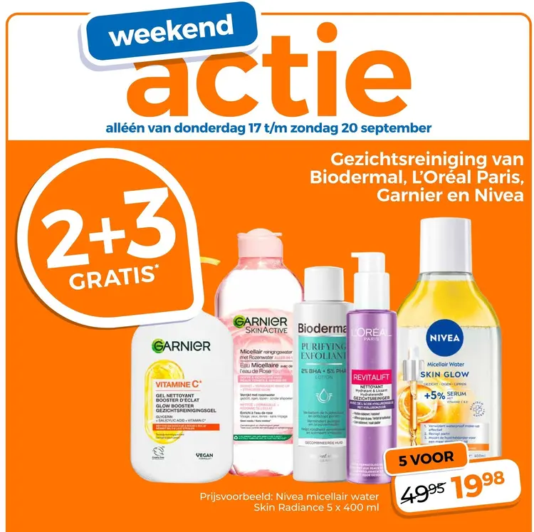 Aanbieding: Gezichtsreiniging van Biodermal, L'Oréal Paris, Garnier en Nivea