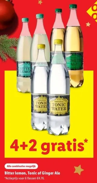 Aanbieding: Bitter lemon, Tonic of Ginger Ale