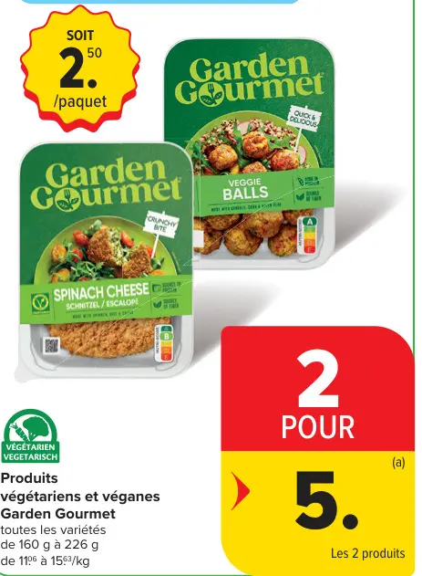 Offre: Produits végétariens et véganes