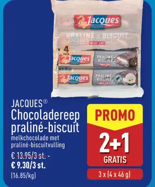 Promotie: Chocoladereep praliné-biscuit