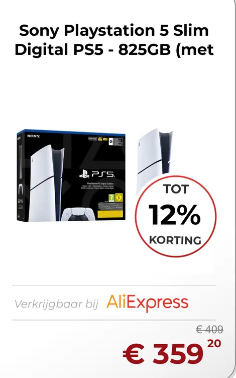 Aanbieding: Sony Playstation 5 Slim Digital PS5 - 825GB