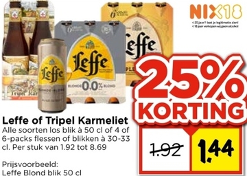 Aanbieding: Leffe of Tripel Karmeliet