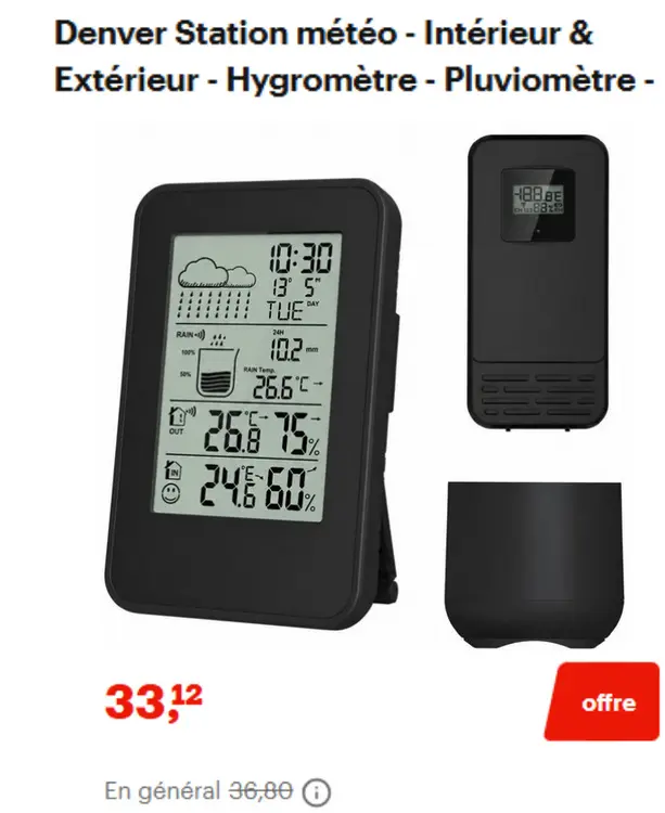 Offre: Hygromètre - Pluviomètre