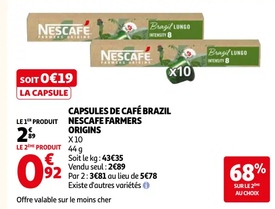 Offre: Capsules de café brazil