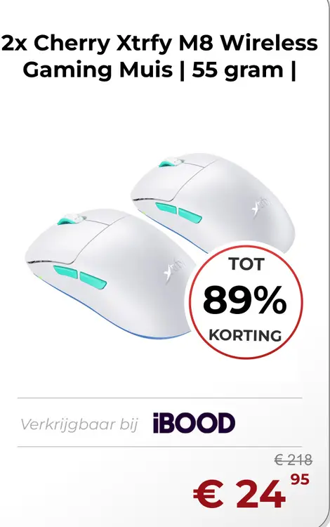 Aanbieding: 2x Cherry Xtrfy M8 Wireless Gaming Muis