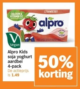Aanbieding: Kids soja yoghurt aardbei 4-pack