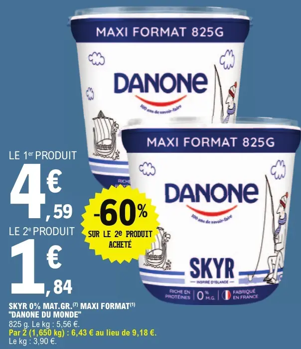 Offre: Skyr 0% mat.gr. maxi format "DANONE du monde"