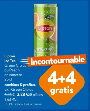 Offre: Lipton Ice Tea Green Citrus ou Peach
