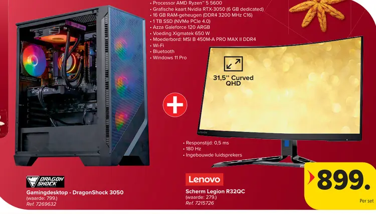 Promotie: Gamingdesktop - DragonShock 3050 + monitor