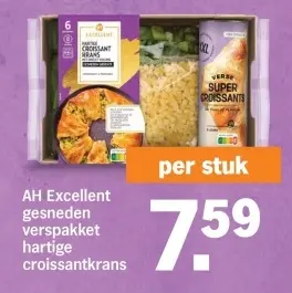 Aanbieding: gesneden verspakket hartige croissantkrans