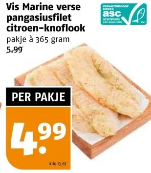 Aanbieding: Vis Marine verse pangasiusfilet citroen-knoflook