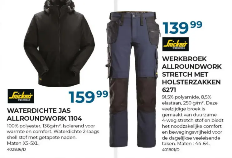 Promotie: Waterdichte jas allroundwork 1104