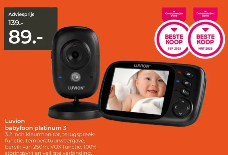 Aanbieding: babyfoon platinum 3