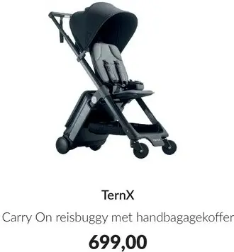 Aanbieding: TernX Carry On reisbuggy met handbagagekoffer