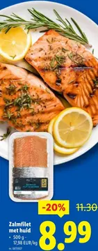 Aanbieding: Zalmfilet met huid