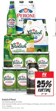Aanbieding: Grolsch of Peroni