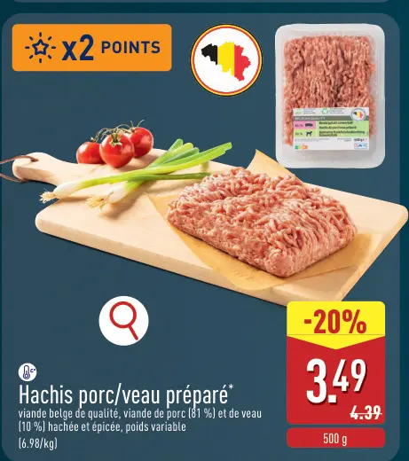 Offre: Hachis porc/veau préparé