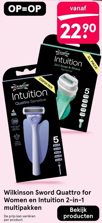 Aanbieding: Sword Quattro for Women en Intuition 2-in-1 multipakken