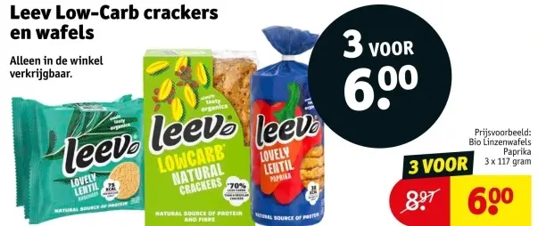 Aanbieding: Low-Carb crackers en wafels