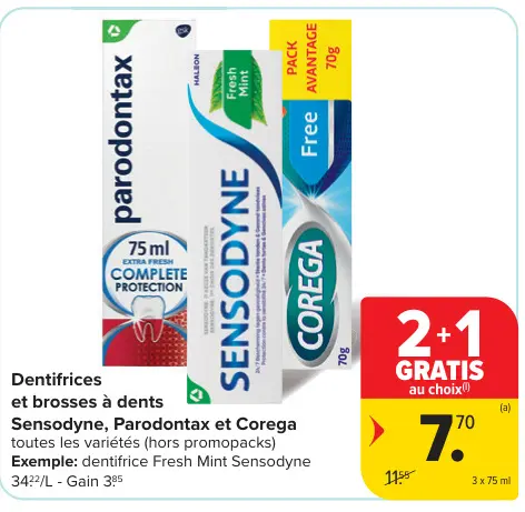 Offre: Dentifrices et brosses à dents