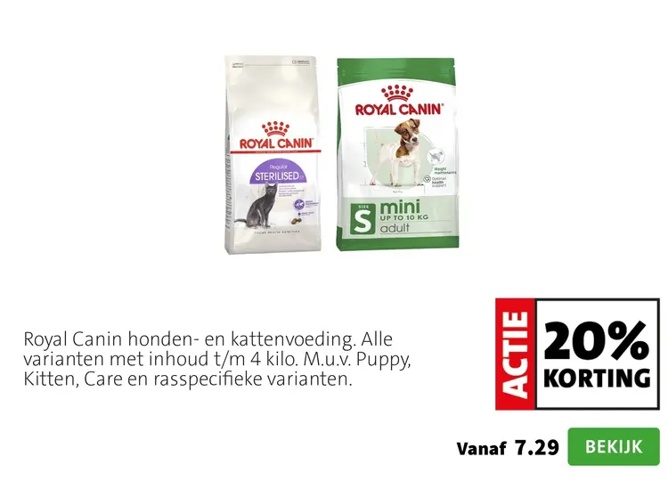 Aanbieding: Royal Canin honden- en kattenvoeding