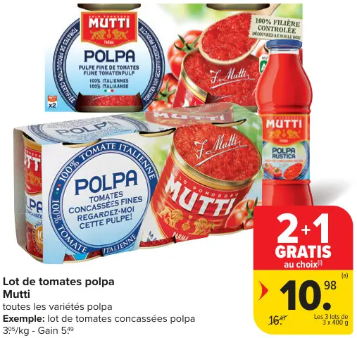 Offre: Lot de tomates polpa
