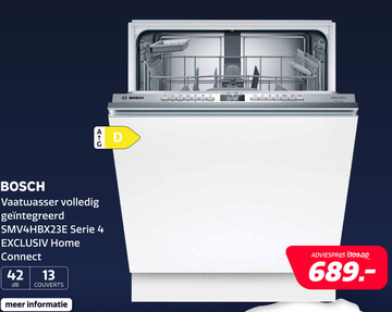 Aanbieding: Bosch SMV4HBX23E Serie 4 Home Connect EXCLUSIV