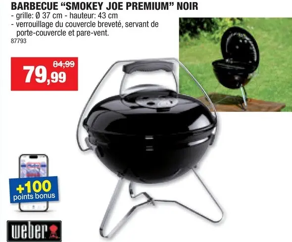 Offre: Weber Smokey Joe Premium barbecue à charbon 37cm noir