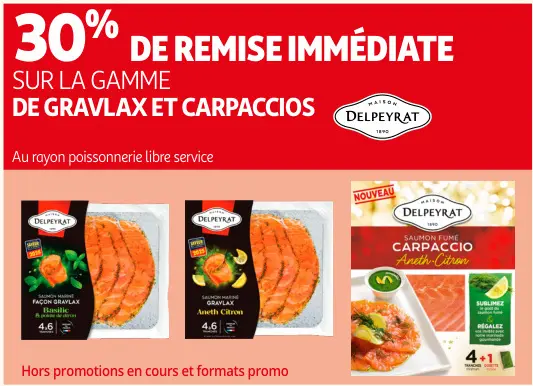 Promotie: La gamme de gravlax et carpaccios Delpeyrat