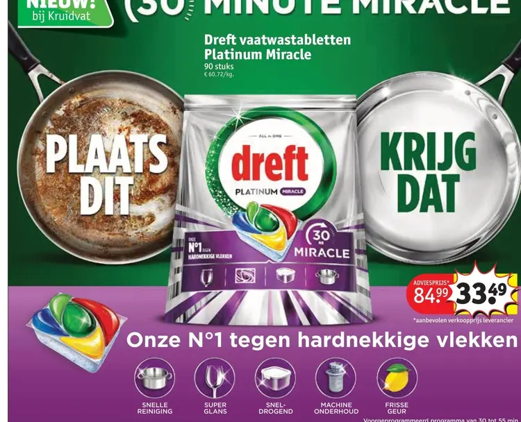 Promotie: vaatwastabletten Platinum Miracle