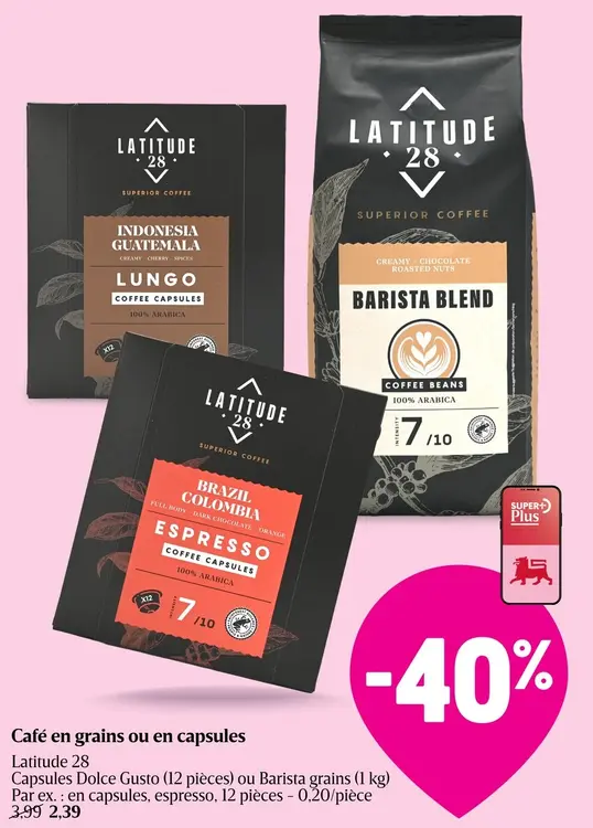 Offre: Café en grains ou en capsules
